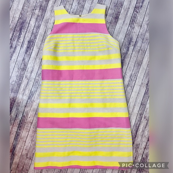 LOFT Dress size 4. Pink and yellow stripes. - Picture 2 of 4